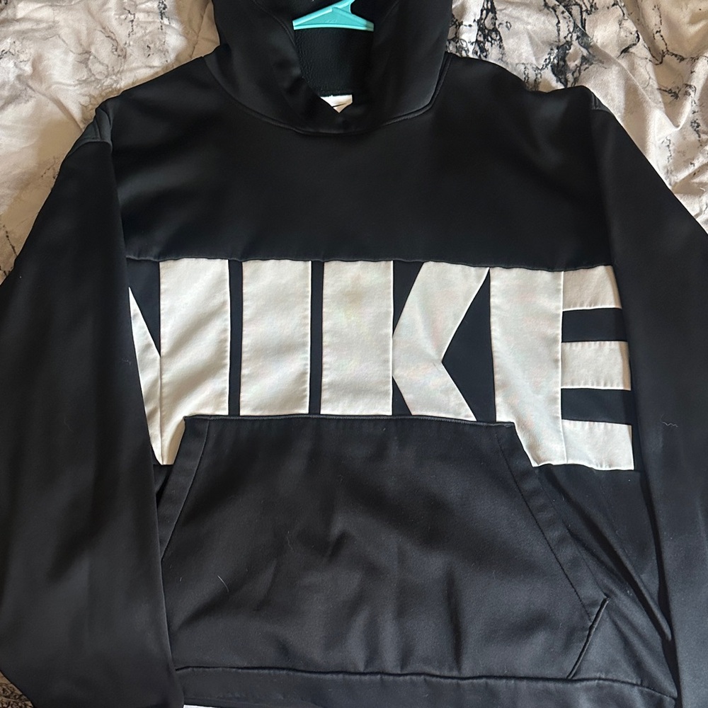 Nike Black Pullover Hoodie with White Chest Logo